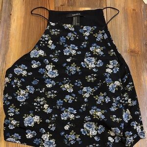 Forever 21 Black and Blue Floral Camisole